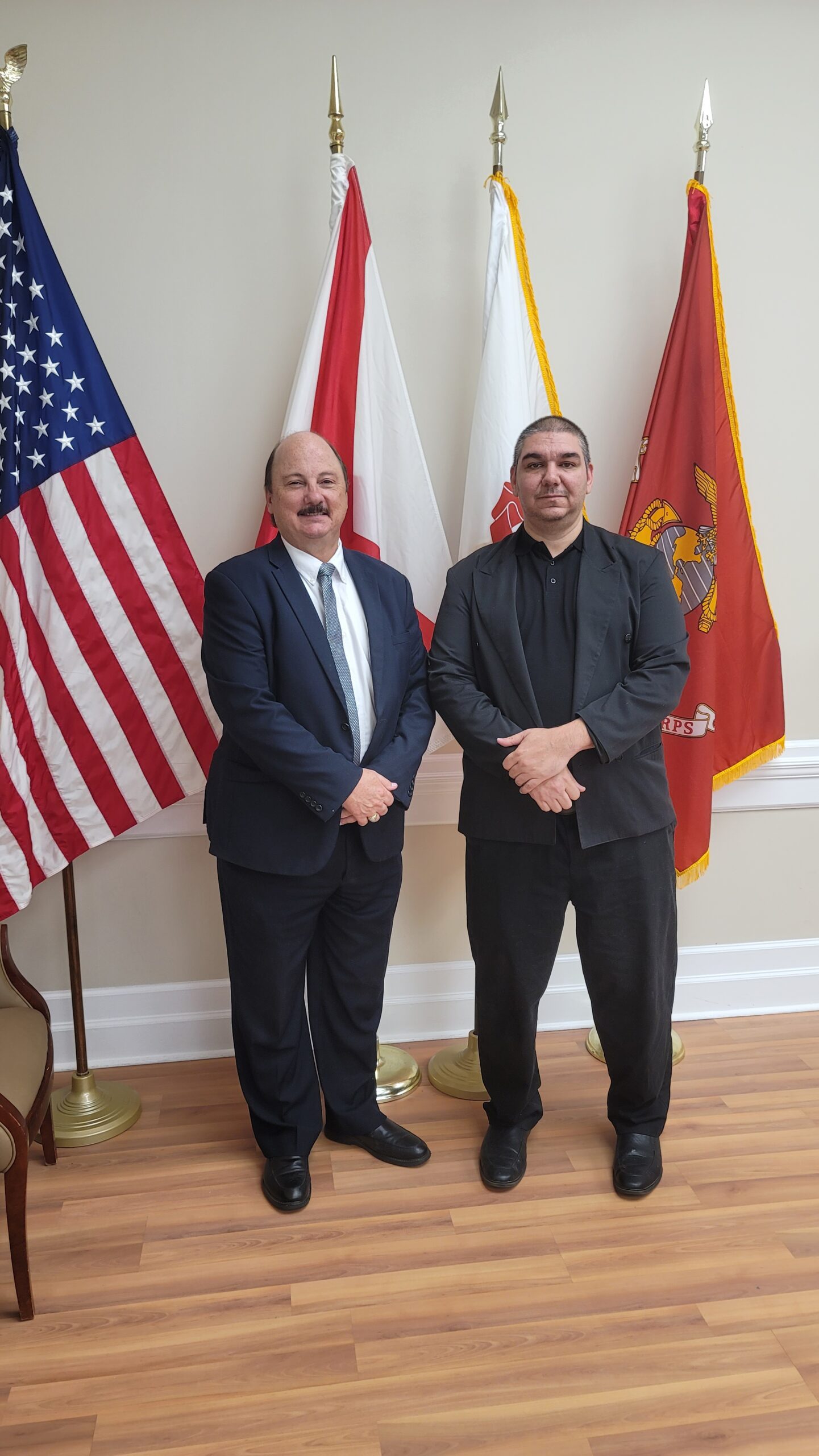 Justin Dill with Senator Keith Kelley at the Calhoun County Chamber of Commerce